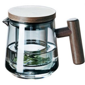 마마픽스 우드 핸들 차주전자 내열유리 티포트