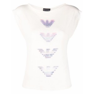 엠포리오아르마니 로고 프린트 민소매 셔츠