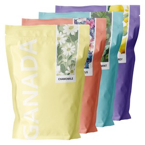 가나다 허브차티백 믹스 4종 캐모마일 히비스커스 얼그레이 페퍼민트 각 25티백 (100티백), 1g, 100개입, 1세트