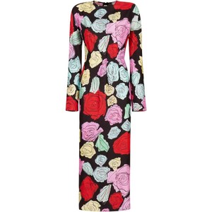 마르니 플로럴 프린트 긴소매 드레스, 블랙계열, Italy 42(KR 55-66)