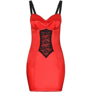 돌체앤가바나 레이스 디테일 새틴 미니 드레스, 레드계열, Italy 44(KR 66)