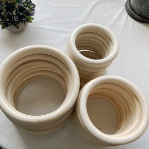 내추럴 우드링 대형 마크라메 비즈 라탄 재료 12cm 15cm 18cm, 10cm