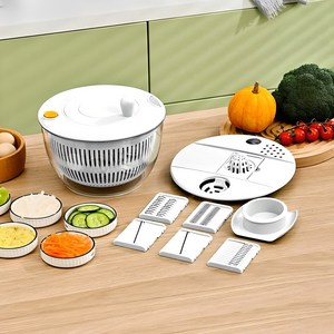 샤오미 JINGCHU 3in1 야채탈수기 채칼 5종 세트 올인원 대용량, 화이트, 1개