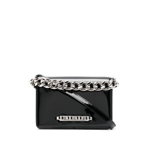 알렉산더맥퀸 4 링 페이턴트 가죽 토트 백