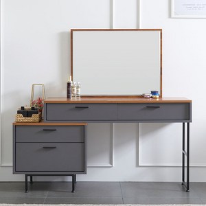 벨리카가구 루카스 수납 화장대 확장형 콘솔 거울 세트 1200, 루카스 1200 화장대_그레이