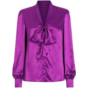 돌체앤가바나 푸시보우 칼라 셔츠, 바이올렛/보라계열, Italy 46(KR 77)