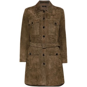 톰포드 스웨이드 가죽 코트