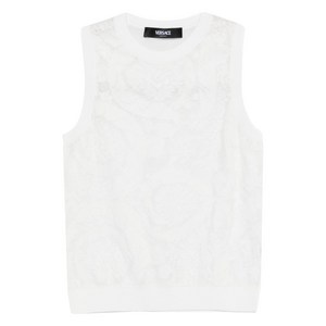 베르사체 레이스 니트 탑, 화이트계열, Italy 38(KR 44)