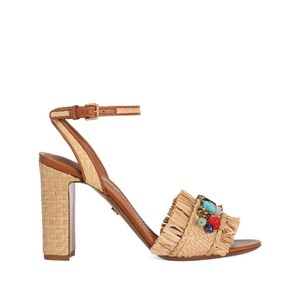 돌체앤가바나 프린지 디테일 샌들 90mm, Europe 40(KR 270), 베이지계열