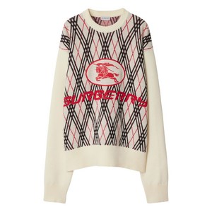 버버리 아가일 니트 스웨터, 베이지계열+레드계열, Mid standard M(KR 105)