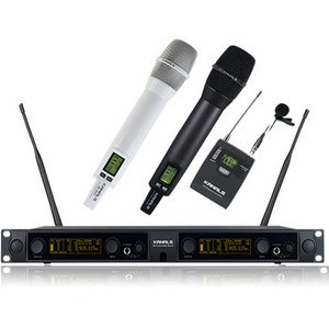 BK-3002 보컬용 900MHz 2채널 무선마이크 세트, 화이트:핸드+핀