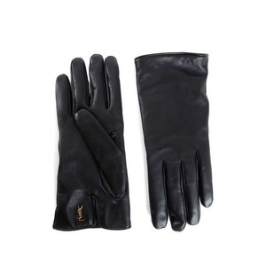 생로랑 로고 장식 레더 장갑, in 7.5(KR 190), 블랙계열