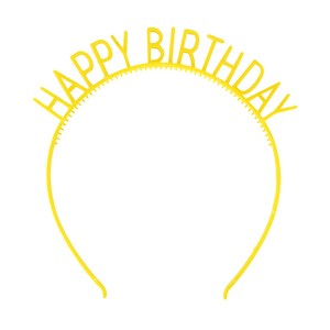 파티짱 생일 머리띠 파티 소품, HBD 생일 머리띠 (옐로우)