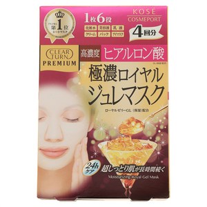 KOSE 클린 턴 프리미엄 로열 젤리 마스크 히알루론산, 4개입, 1개