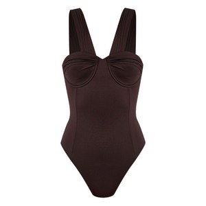 발망 로고 원피스 수영복, 브라운계열, France 36(KR 55)