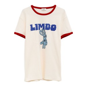 셀린느 래빗 프린트 골지 티셔츠