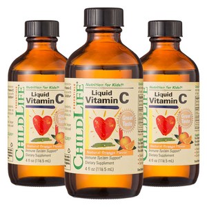 차일드라이프 리퀴드 어린이 비타민 C 내추럴 오렌지, 118.5ml, 3개