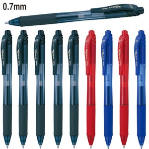 Pentel 에너겔 X 볼펜 0.5mm/0.7mm 세트, BL107 0.7mm 블랙6개+청2개+적색2개 세트