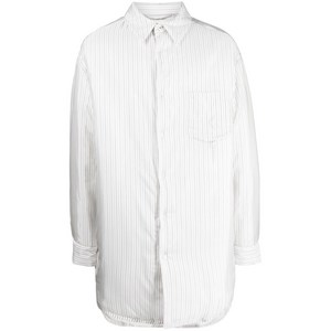 메종 마르지엘라 스트라이프 패딩 셔츠, 화이트계열+블루계열, Collar (cm) 38