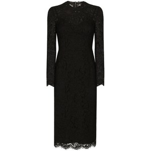돌체앤가바나 플로럴 레이스 미디 드레스, 블랙계열, Italy 42(KR 55)
