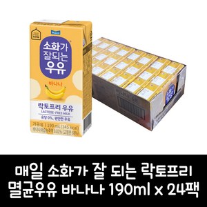 소화가잘되는우유 바나나, 190ml, 24개