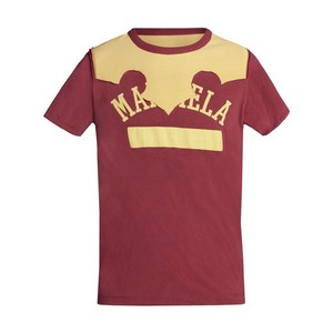 메종 마르지엘라 데콜티크 로고 프린트 티셔츠, 레드계열+옐로우계열, Standard L(KR 105)
