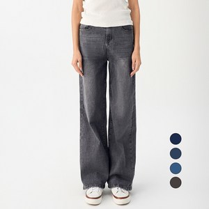 엘블로썸 여성 [숏 기본 롱] 스판 와이드 허리편한 히든밴드 청바지 3단기장