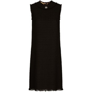 돌체앤가바나 DG 로고 트위드 미디 드레스, 블랙계열, Italy 36(KR 33)