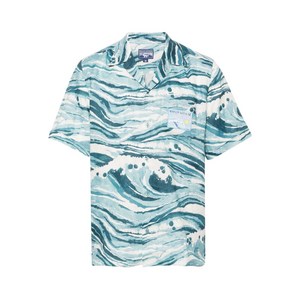 메종키츠네 웨이브 포켓 셔츠