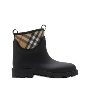 버버리 체크 디테일 레인 부츠