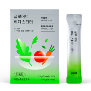 글루어트 베지스타터 자몽맛 치커리 식이섬유 이눌린 식전야채 유산균 30포 108g, 108g, 1개