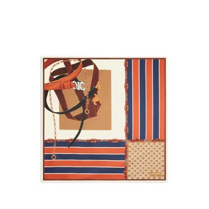 셀린느 스트라이프 벨트 스퀘어 스카프