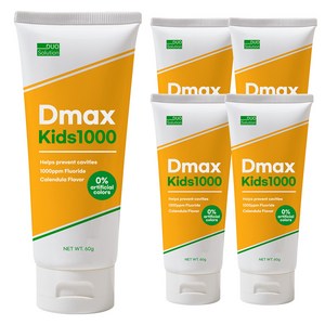 듀오솔루션 디맥스 키즈 1000 어린이 불소치약 1000ppm, 60g, 5개