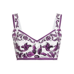 돌체앤가바나 그래픽 프린트 탑, 화이트계열+바이올렛/보라계열, Italy 36(KR 33)