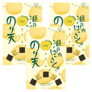 Maruka Foods Setouchi Series 김 튀김 스낵 세토우치 핫사쿠 귤 맛, 50g, 3개