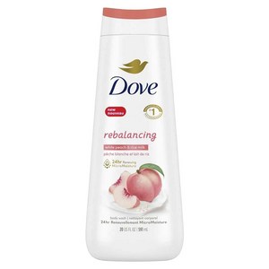 도브 리밸런싱 화이트 피치 & 라이스 밀크 바디 워시, 591ml, 1개