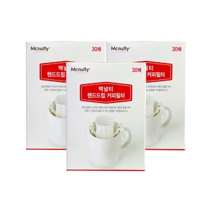 핸드드립 커피필터 30매 커피여과지 3개, 30개입