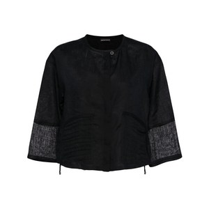 엠포리오아르마니 패널 리넨 블라우스