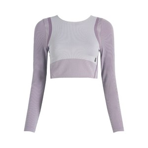 온러닝 스튜디오 니트 긴소매 크롭 탑