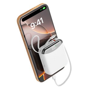 PIUJJA 일체형 QC3.0 PD 22.5W 대용량 고속충전 케이블 휴대용 미니 C타입 고속충전 보조배터리 10000mAh