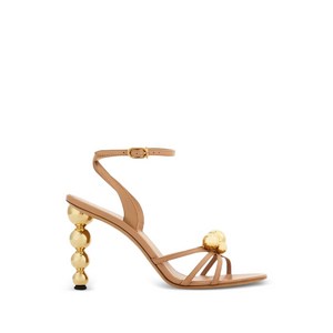 페라가모 골드 톤 장식 힐 샌들, US 6.5(KR 240C (Slim)), 베이지계열