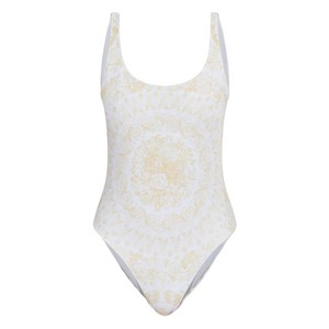 베르사체 플로럴 프린트 원피스 수영복, 화이트계열+베이지계열, Numeric 2(KR 66)