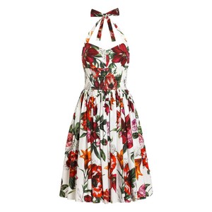 돌체앤가바나 플로럴 프린트 드레스, 화이트계열+레드계열, Italy 44(KR 66)