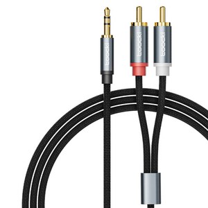 Toocki 툭키 3.5mm 3극 AUX 스테레오 케이블, 희색, 3m, AUX to 2RCA 케이블, 1개