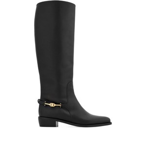 페라가모 레더 롱 부츠, US width 9.5C, 블랙계열