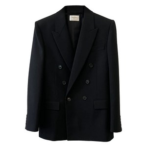 생로랑 Cassandre double-breasted wool gabardine blazer