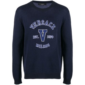 베르사체 인타르시아 니트 로고 스웨터