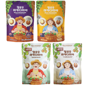 통마카다미아 헬로우마카다미아 나혼산 마카다미아 4종, 115g, 4개