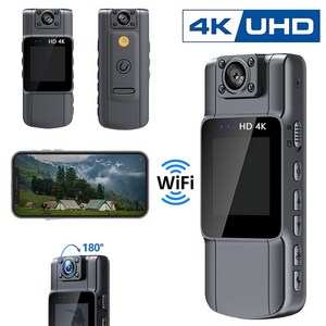 EMITAIM 4K 휴대용 미니 액션캠 WiFi 카메라 바디캠 녹음기 블랙박스 회전렌즈
