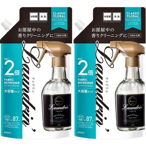 란도린 패브릭 미스트 섬유 탈취제 리필 클래식 플로랄 640ml 2팩, 640ml, 2개